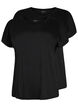 2-pack short-sleeved t-shirts, Black, Packshot image number 0