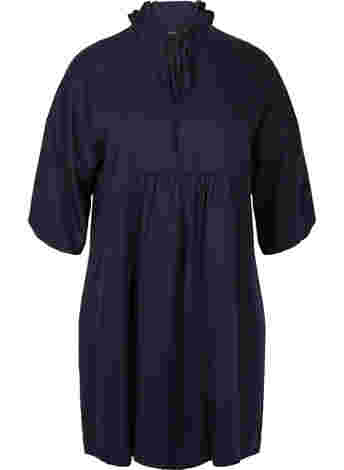 Dress with 3/4 sleeves in lyocell (TENCEL™)
