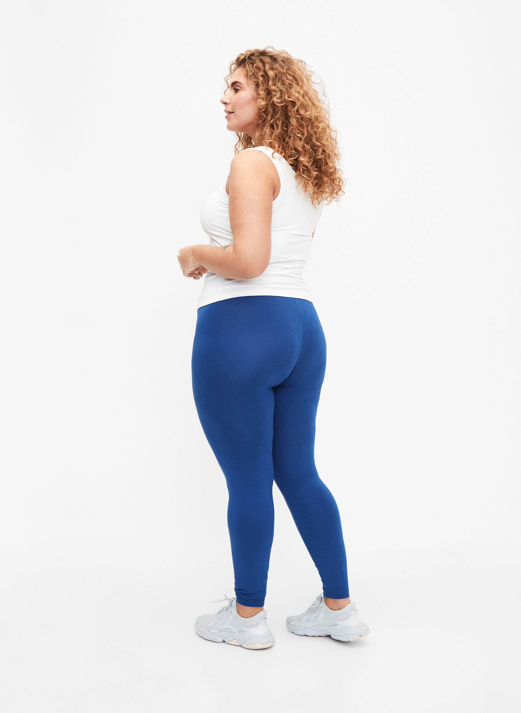 Zizzifashion Basic viscose leggings, Blue, Model image number 2