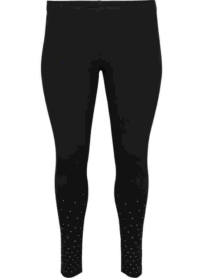 Viscose leggings with dots, Black, Packshot image number 0