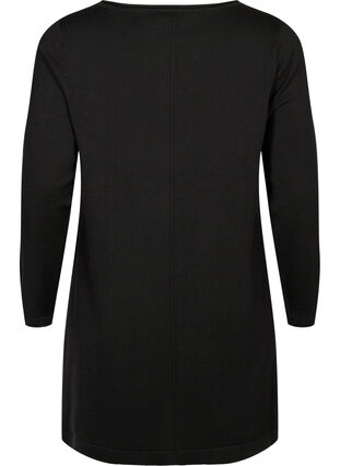 Knitted dress in cotton-viscose blend, Black Mel., Packshot image number 1