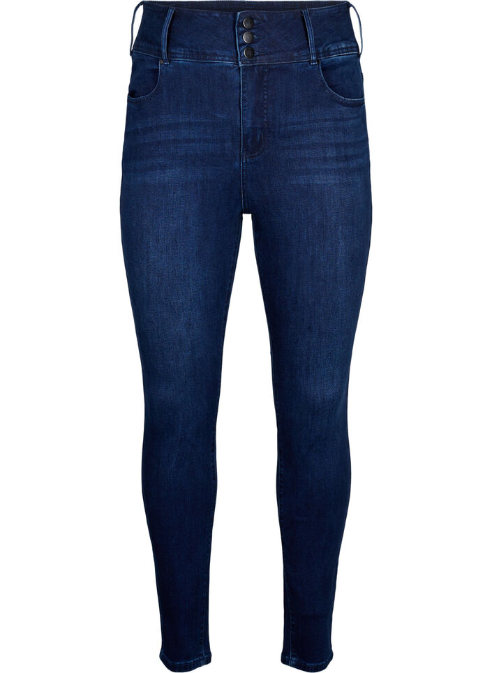 Super slim Bea jeans with extra high waist, Dark Blue, Packshot image number 0