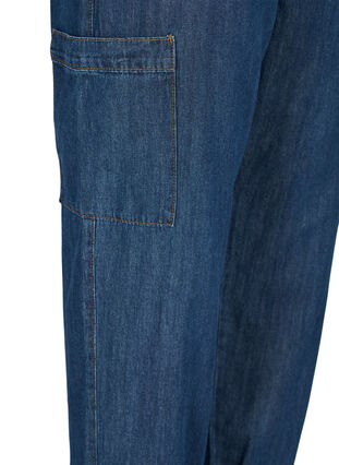 Cargo jeans with pockets, Dark blue denim, Packshot image number 3