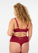 Hipster string in microfiber with lace details, Dark Bordeaux, Model image number 1