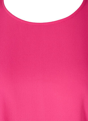 Blouse with short sleeves and a round neckline, Fuchsia Purple, Packshot image number 2