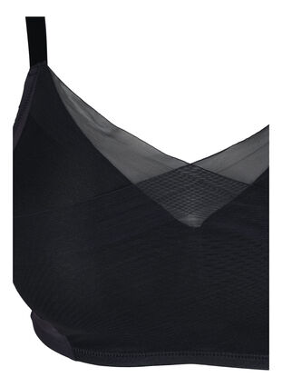 Bra with mesh and padded cups, Black, Packshot image number 2