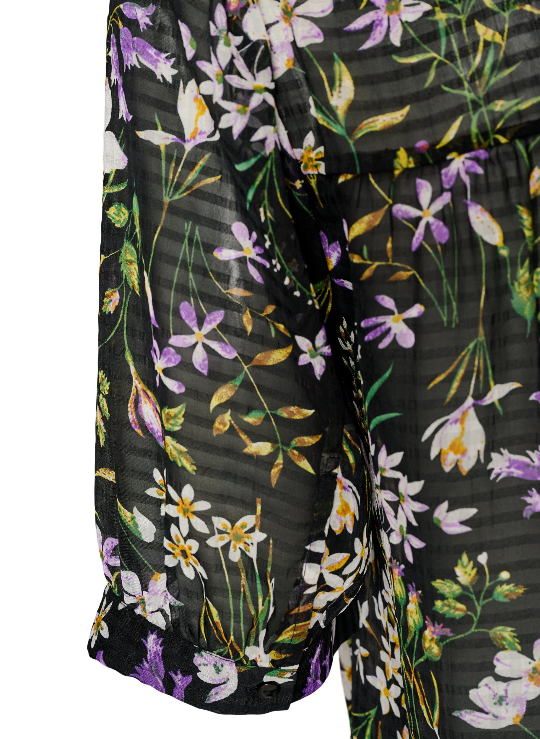 ZizzifashionBlouse with floral print and V-neck, Black, Packshot image number 3