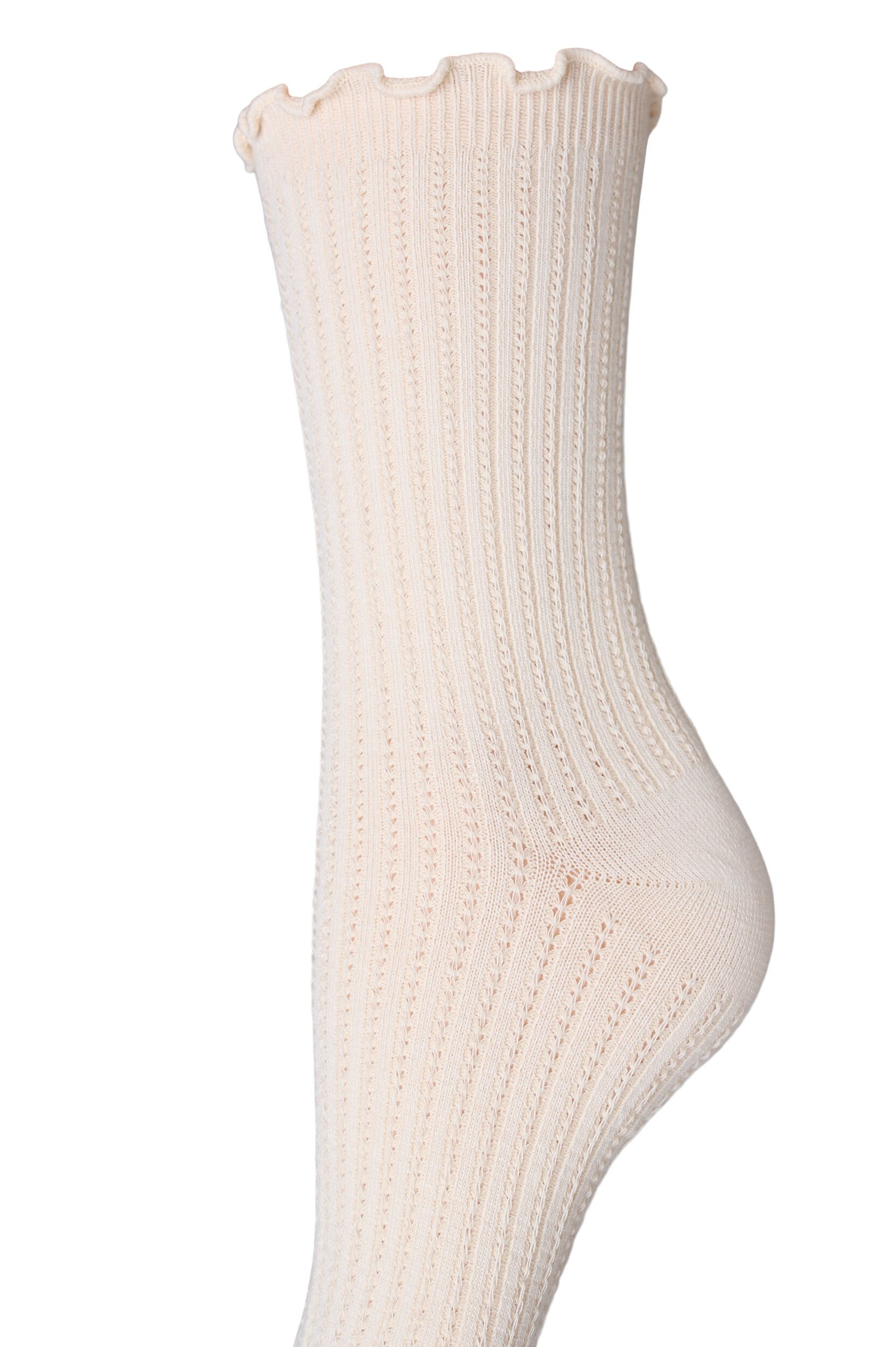 Zizzifashion 3-pack of ribbed socks with a wavy edge, Brown, Packshot image number 2