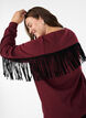 Sweatshirt with fringes, Dark Bordeaux, Model image number 3
