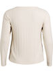 Jersey blouse with a square neck and ribbed texture, Beige, Packshot image number 1