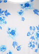 Floral viscose blouse with short sleeves, White Blue AOP, Packshot image number 2