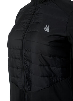 Sportscardigan with quilt and zipper, Black, Packshot image number 2
