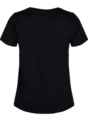 Cotton exercise t-shirt with print, Black w. No. 10, Packshot image number 1