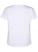 Organic cotton T-shirt with broderie anglaise, Bright White, Packshot image number 1