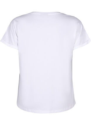 Organic cotton T-shirt with broderie anglaise, Bright White, Packshot image number 1