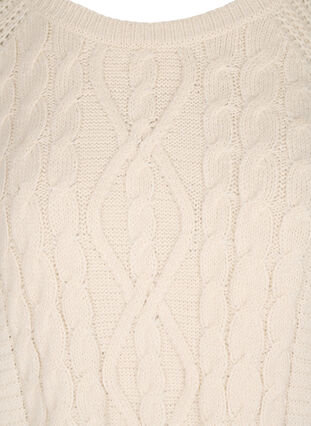 Patterned knit blouse with round neckline, Birch as sample, Packshot image number 2