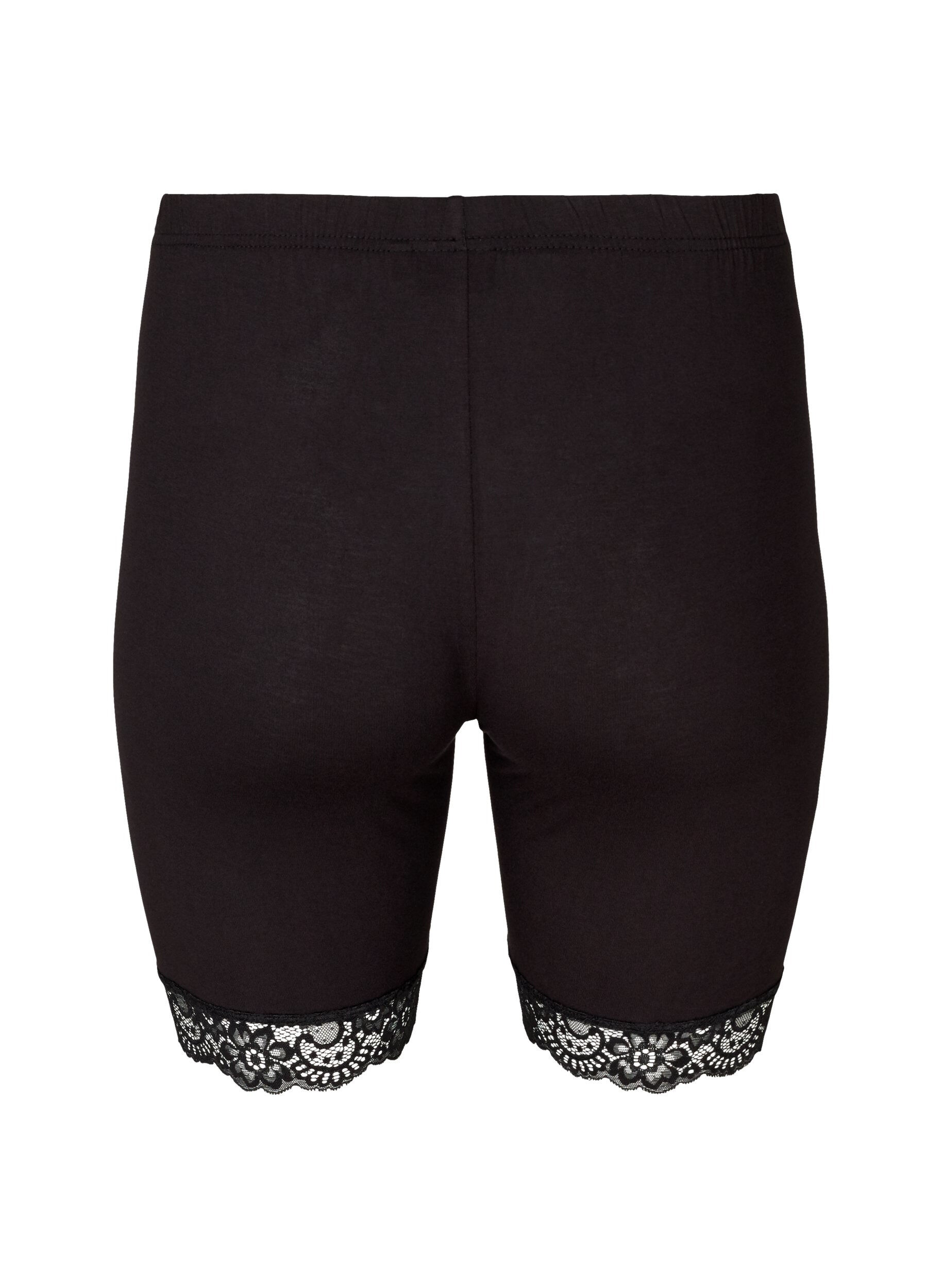 ZizzifashionCycling shorts with lace trim, Black, Packshot image number 1