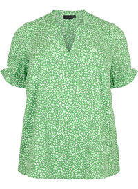 Short-sleeved blouse with print (GRS)