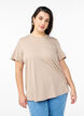 Basic cotton T-shirt with round neck, Brown, Model image number 0