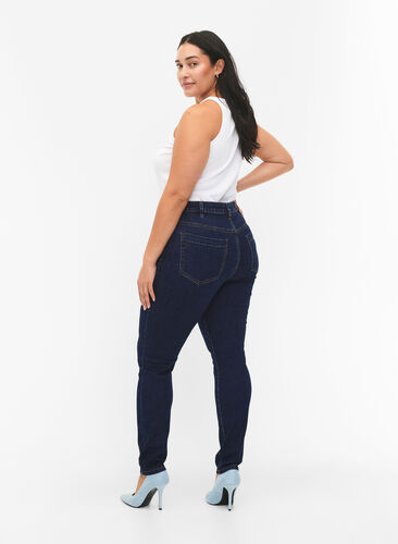 Amy jeans with a high waist and super slim fit, Dark blue, Model image number 1