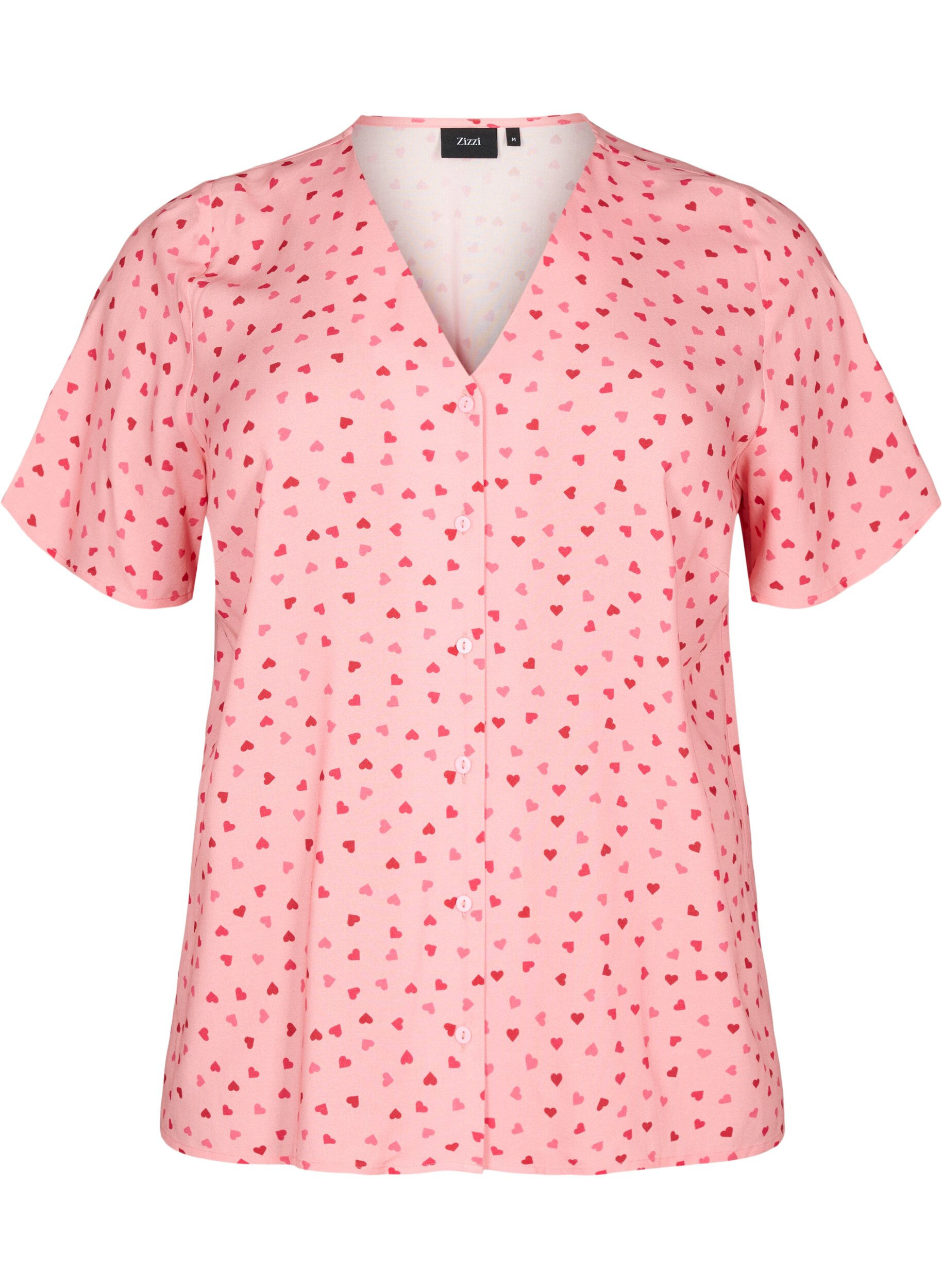 Zizzifashion Printed viscose nightshirt, Rose, Packshot image number 0