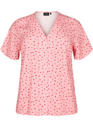 Printed viscose nightshirt, Pink Icing W. hearts, Packshot