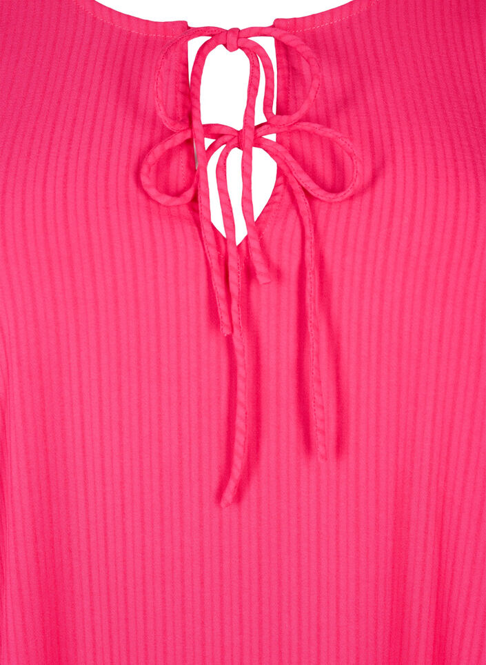 Tunic in viscose with ties, Bright Rose, Packshot image number 2