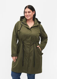 Waterproof parka with detachable hood, Forest Night, Model