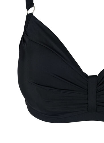 Bikini underwire bra with draping, Black, Packshot image number 2