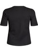 Basic ribbed t-shirt with a round neck, Black, Packshot image number 1