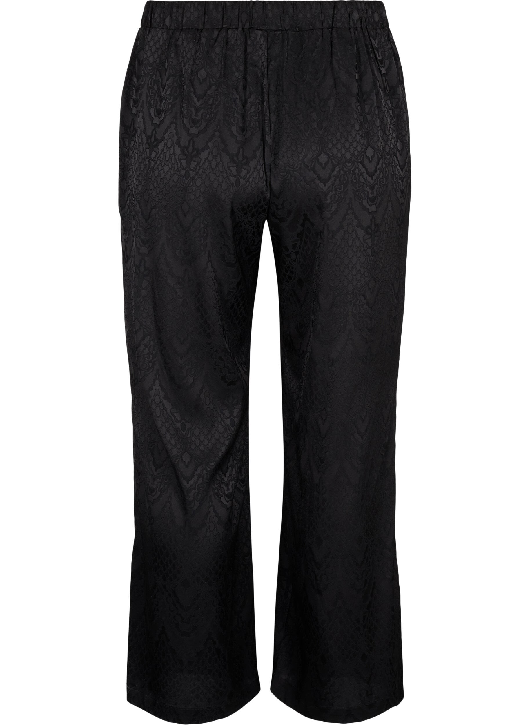 Zizzifashion Trousers with textured pattern, Black, Packshot image number 1