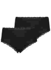 2-pack knickers with lace edge