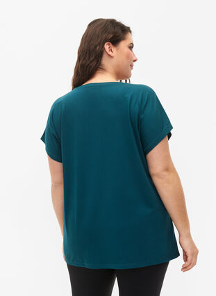 Short-sleeved workout t-shirt, Deep Teal, Model image number 1