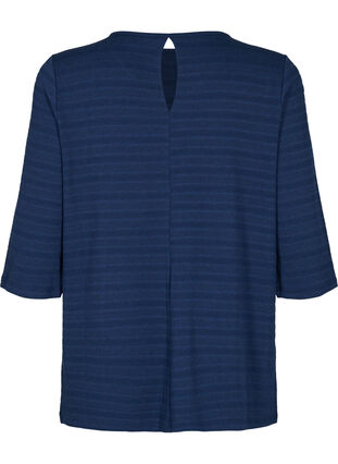 Blouse with 3/4 sleeves and v-neckline, Navy Blazer, Packshot image number 1