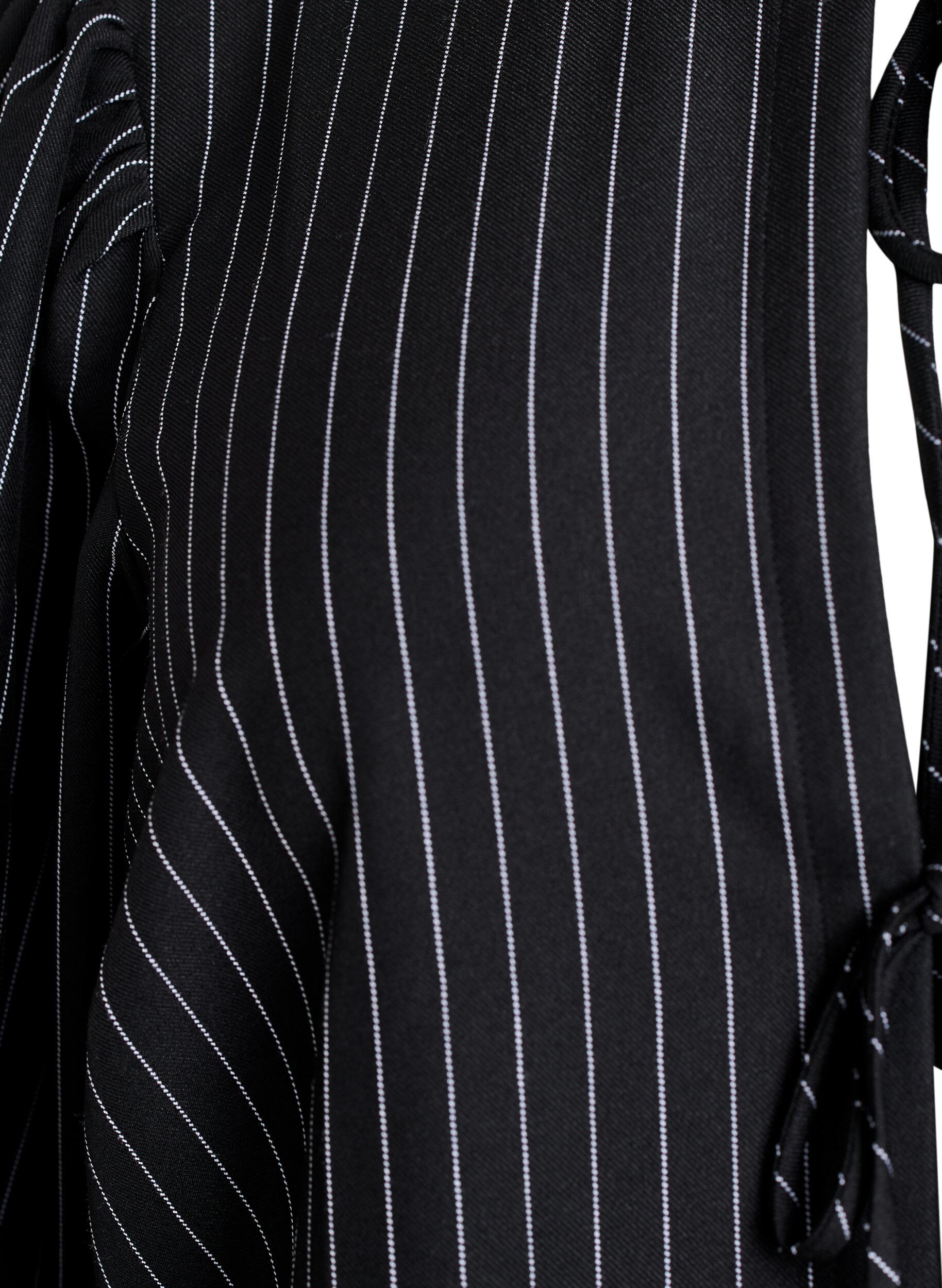 Zizzifashion Blouse with pinstripes and tie strings, Black, Packshot image number 2