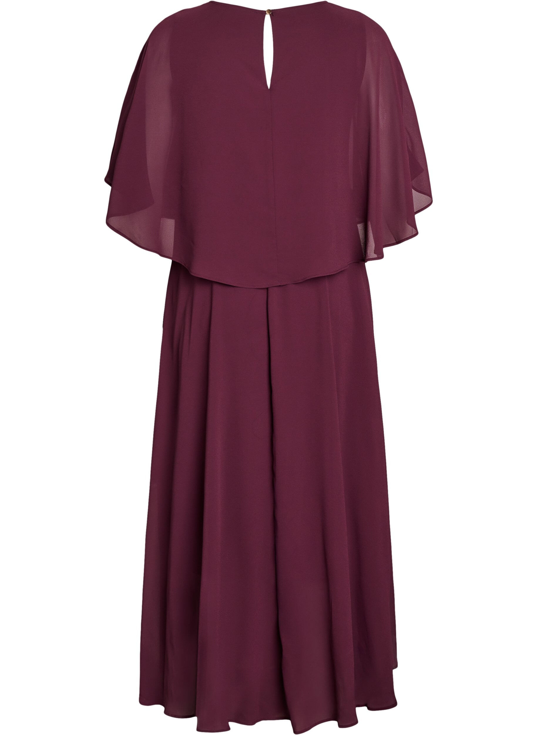 ZizzifashionA-line maxi dress with short sleeves, Red, Packshot image number 1