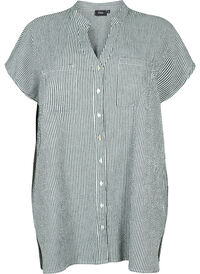 Short-sleeved cotton shirt with stripes