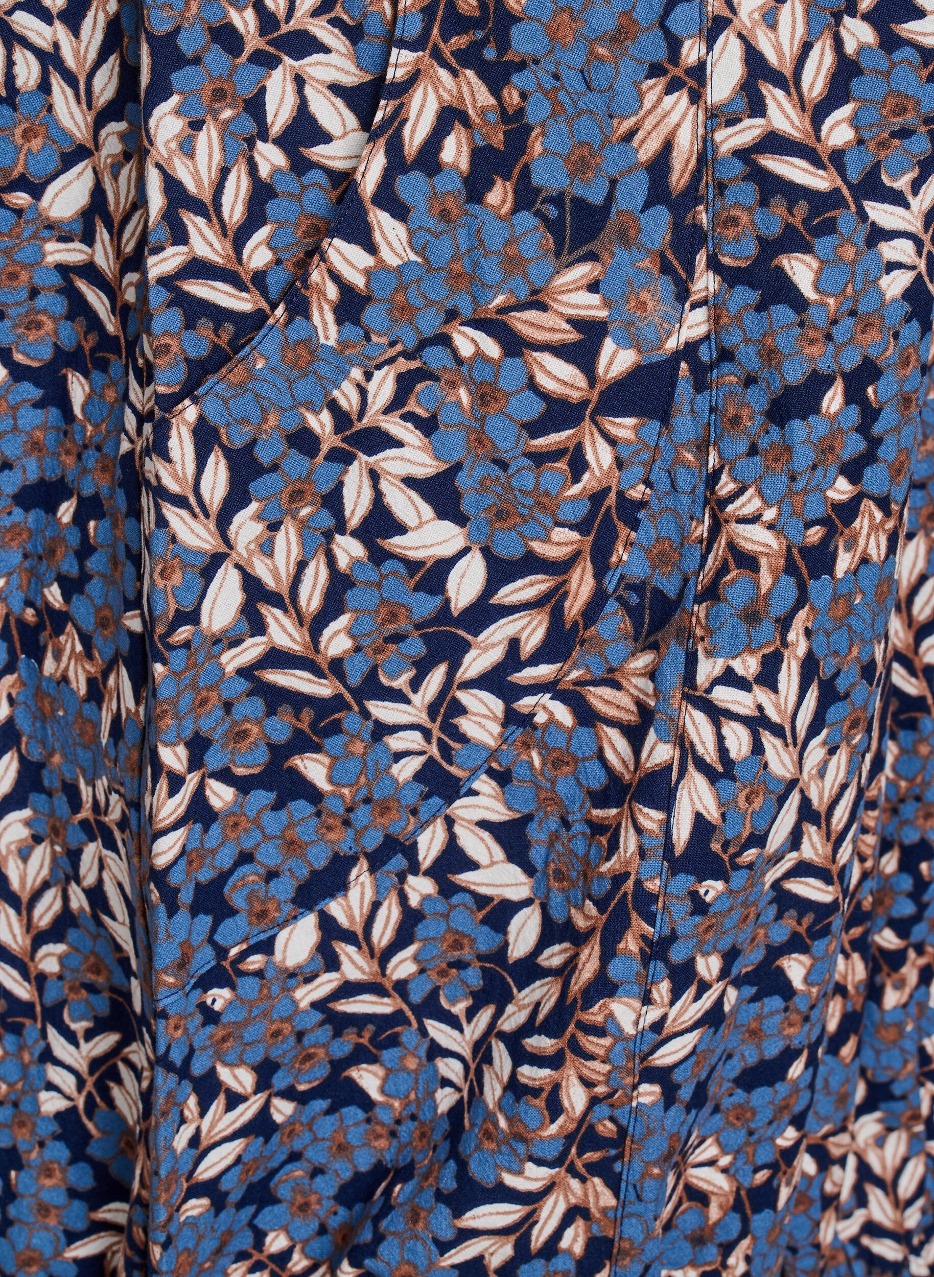 Zizzifashion Short-sleeved cotton dress with print, Blue, Packshot image number 3