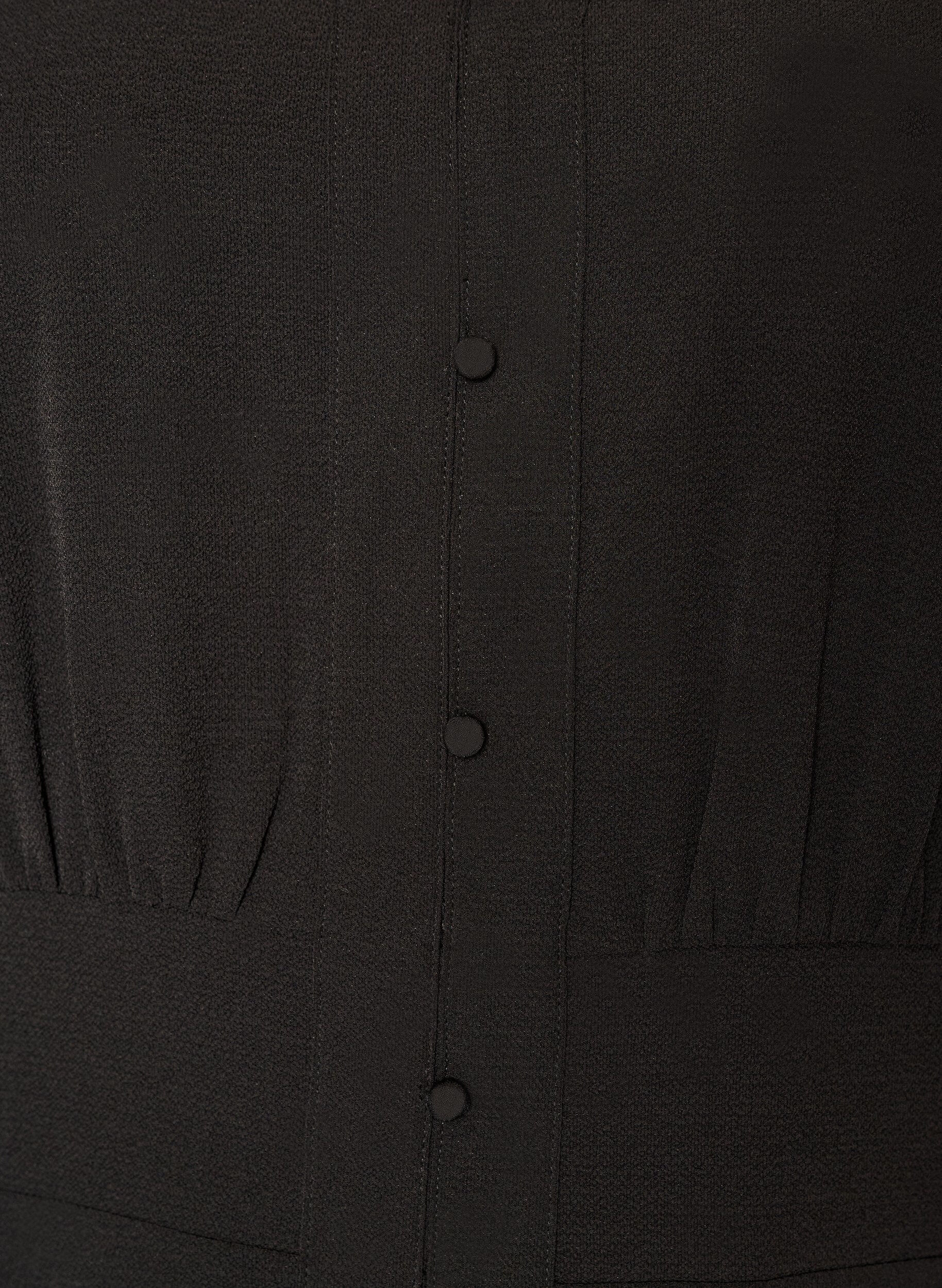 ZizzifashionMidi dress with smock and decorative buttons, Black, Packshot image number 2