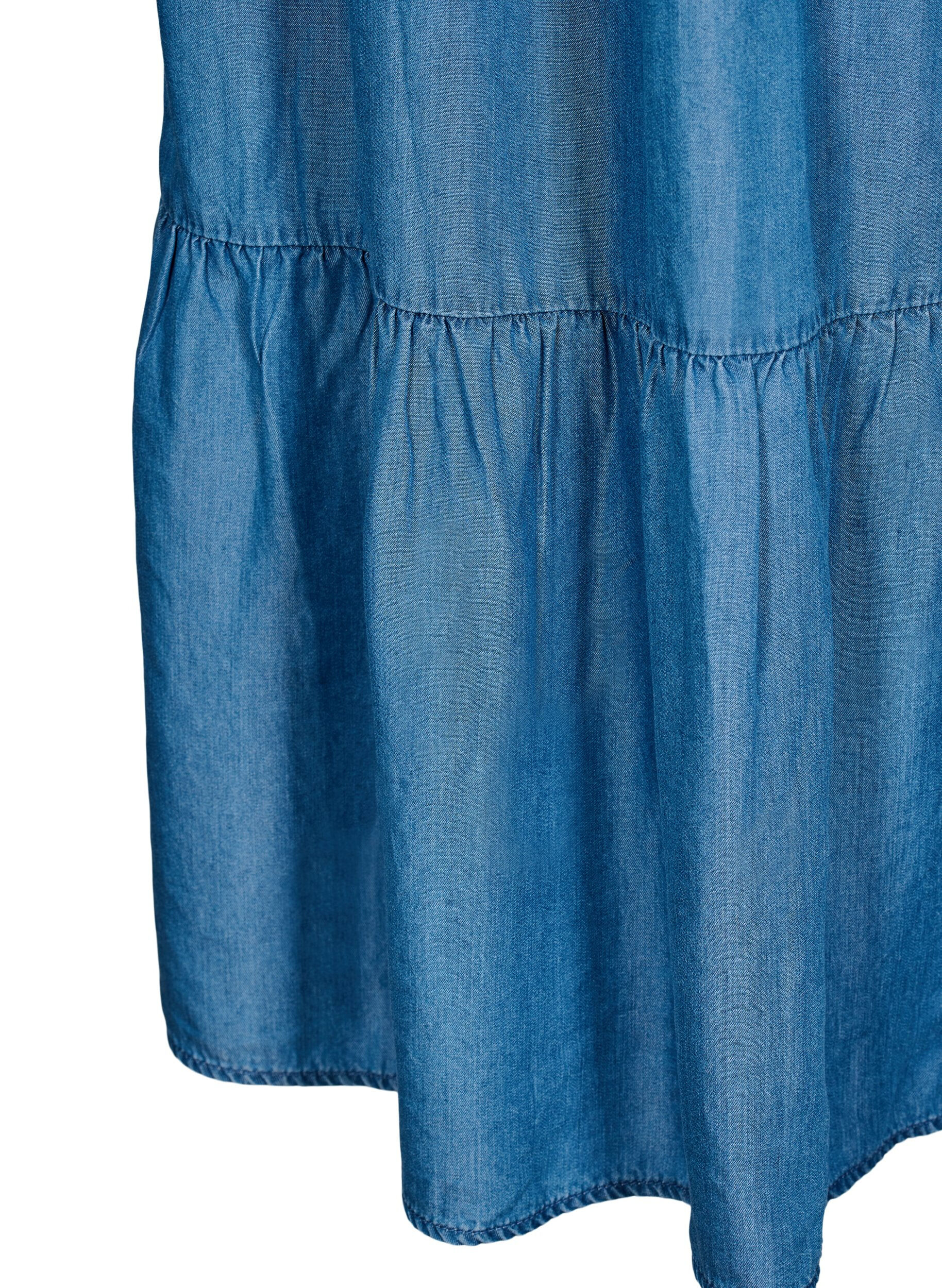 ZizzifashionDenim maxi skirt with ruffles, Blue, Packshot image number 3