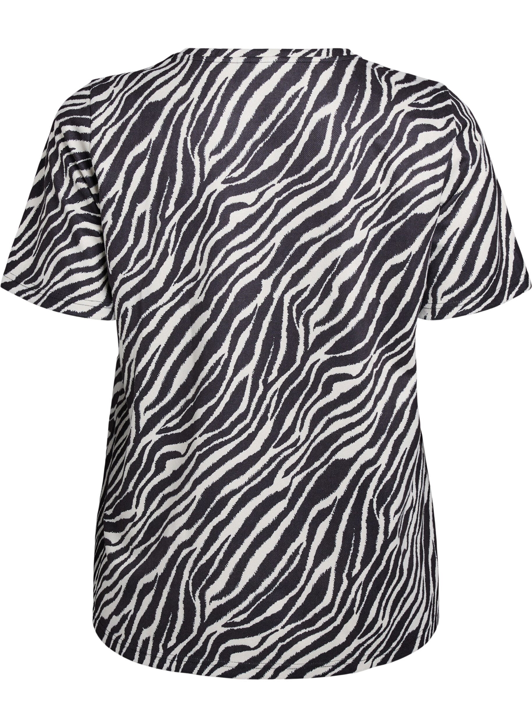 Zizzifashion FLASH - Zebra print T-shirt, Black, Packshot image number 1