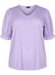 V-neck blouse with hole pattern, Viola, Packshot image number 0