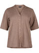 Structured blouse with V-neckline, Walnut, Packshot image number 0