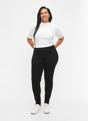 Extra slim fit Amy jeans with a high waist, Black, Model image number 0