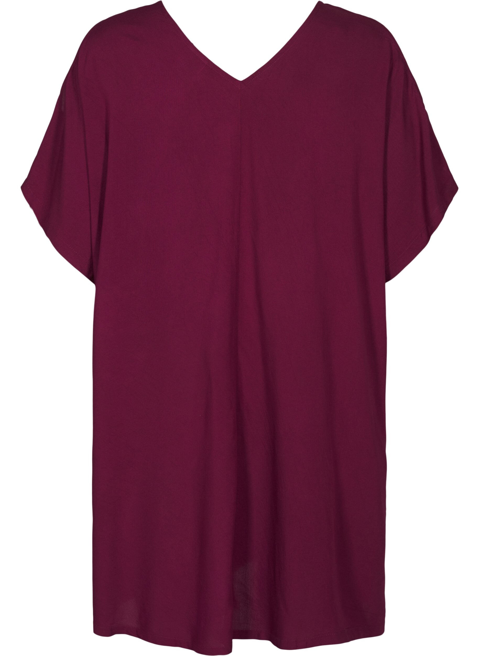 Zizzifashion Beach dress in viscose with shoulder detail, Red, Packshot image number 1