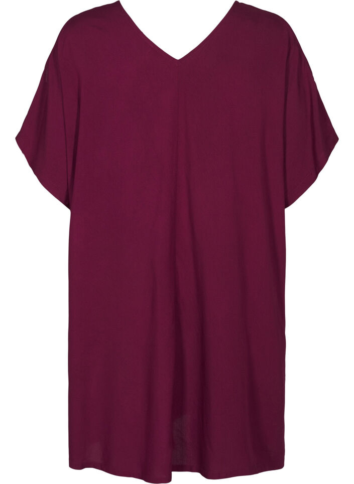 Beach dress in viscose with shoulder detail, Red, Packshot image number 1