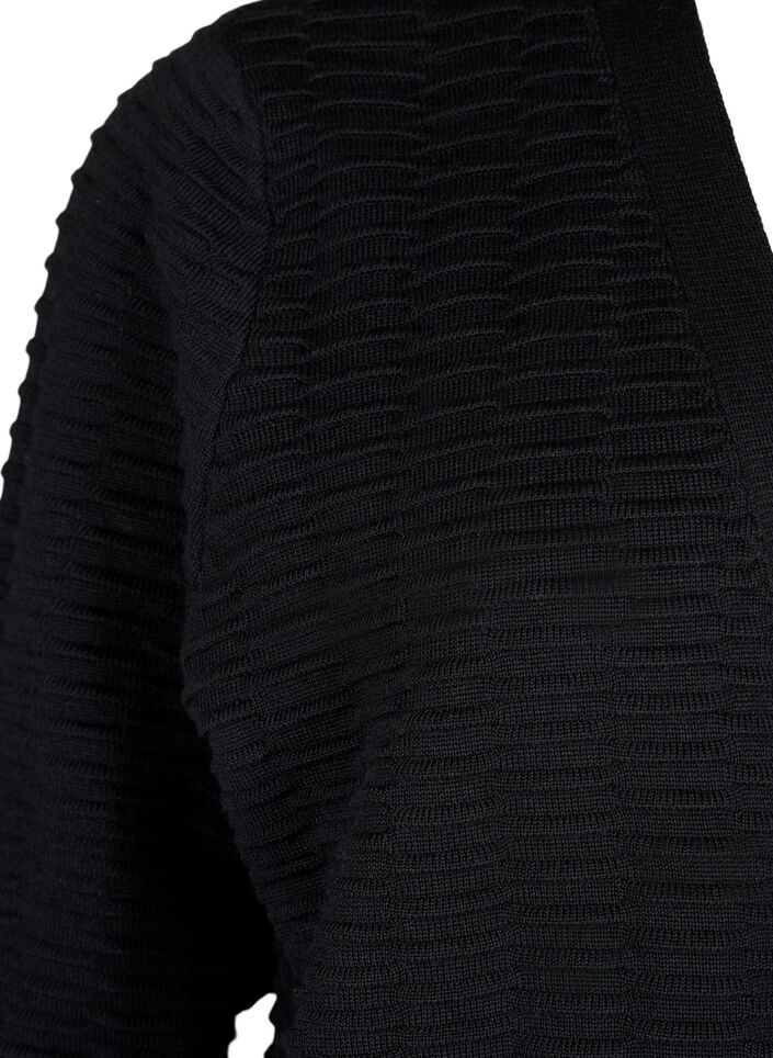 Knitted cardigan in cotton-viscose mix, Black, Packshot image number 2