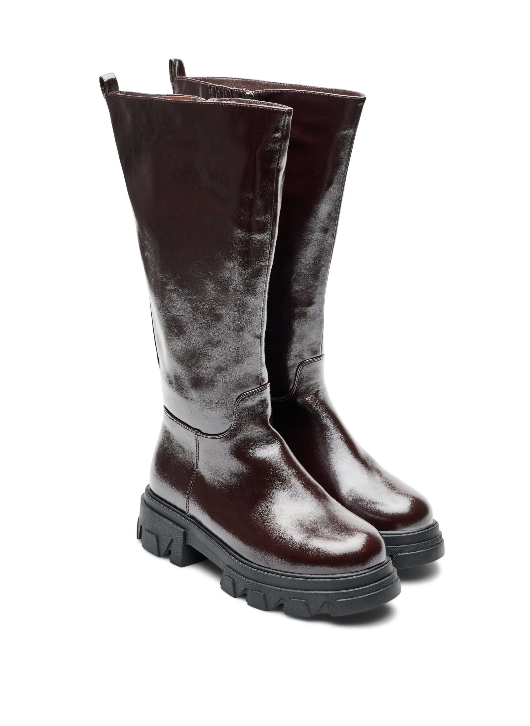 ZizzifashionLong boot with a lightly textured look, Brown, Packshot image number 1