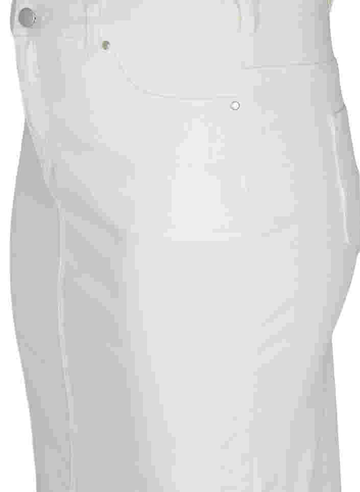 Denim midi skirt with slits, White, Packshot image number 2