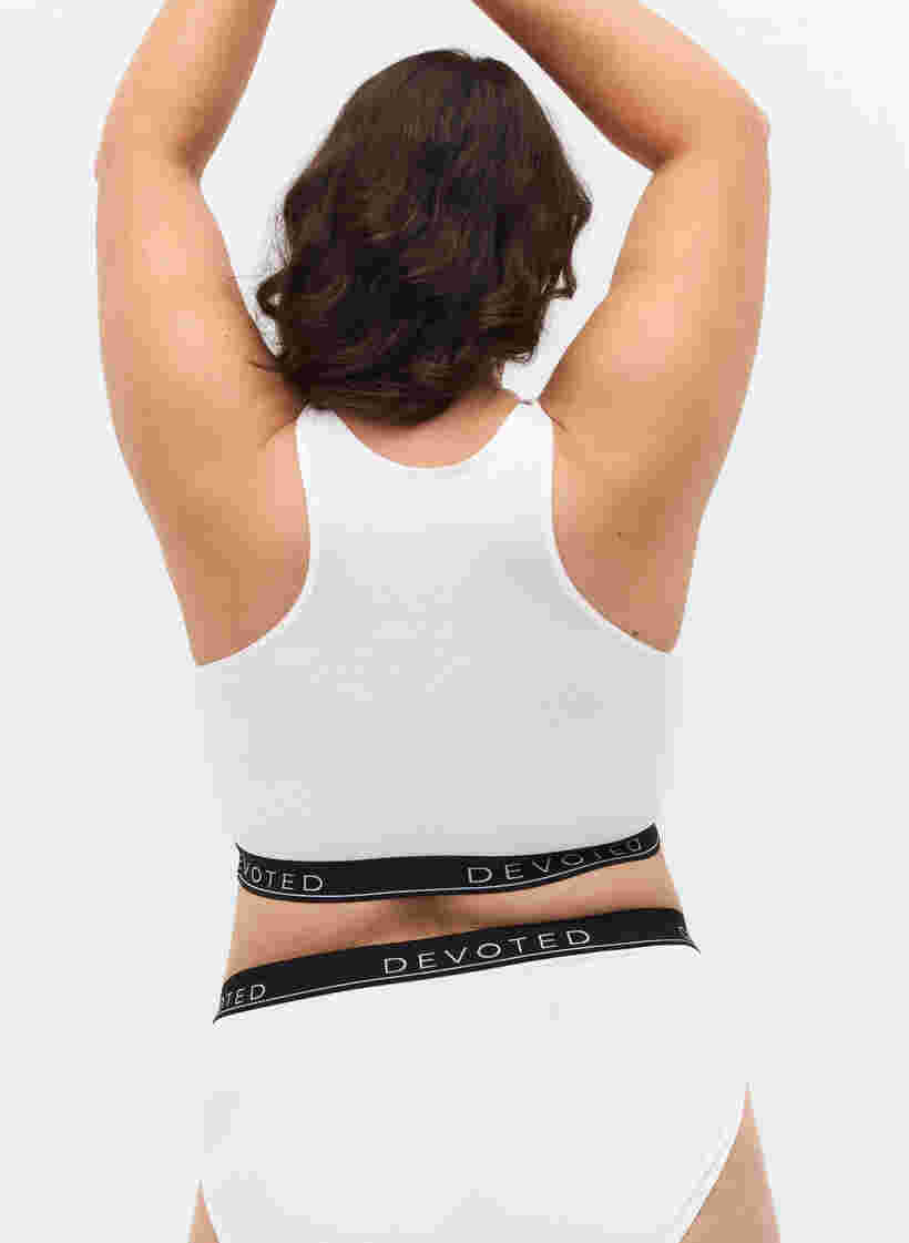 Cotton bra with round neckline, B. White/Upper Font, Model image number 1